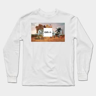 ROBOT ATTACK - Old School painting Mashup Long Sleeve T-Shirt